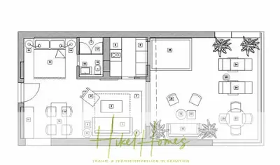 Charmantes 1-Zimmer-Appartement mit Meerblick im Herzen von Split mit Dachterrasse — Bild 14