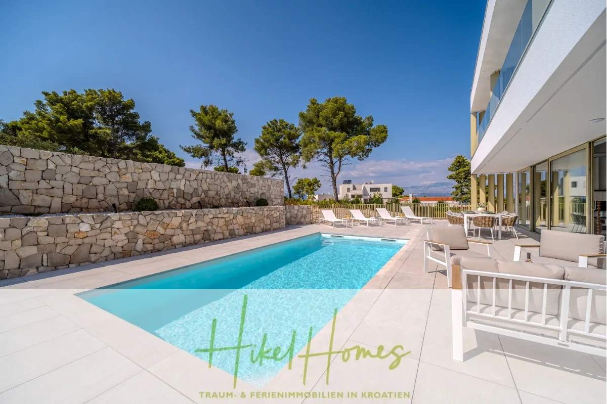 Hochwertige Meerblick Villa SUN in Sutivan (Insel Brac) - 3 SZ + Bad, Pool, Sommerküche, WC, ... — Bild 1