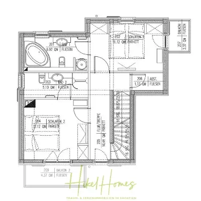 Villa im Mittelmeerstil mit 3 SZ, Pool, Dachterrasse mit Meerblick - möbiliert (15) — Bild 12