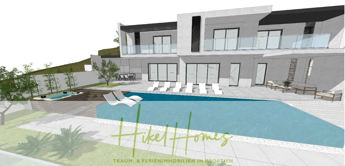 1515m² Bauland mit fertigen Bauprojekt in Panoramahanglage mit traumhaften Rundumblick aufs Meer — Bild 4