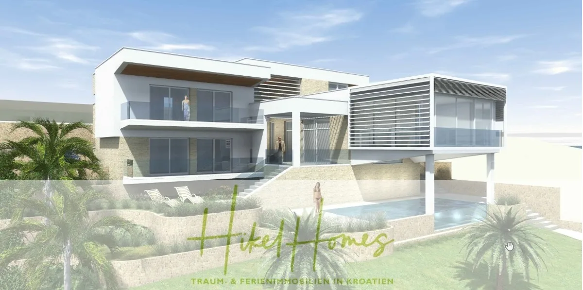 1437m² in erste Reihe zum Meer / Bauland zur Bebauung mit 2 Villen - Planung ist vorhanden — Bild 2