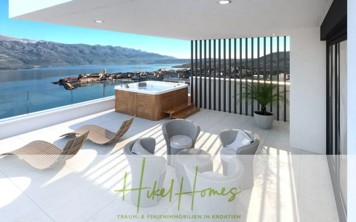 Nahe Zadar - Luxus-Villa in 2. Reihe zum Meer mit 4 SZ, Pool, Sauna, Fitness & Jacuzzi